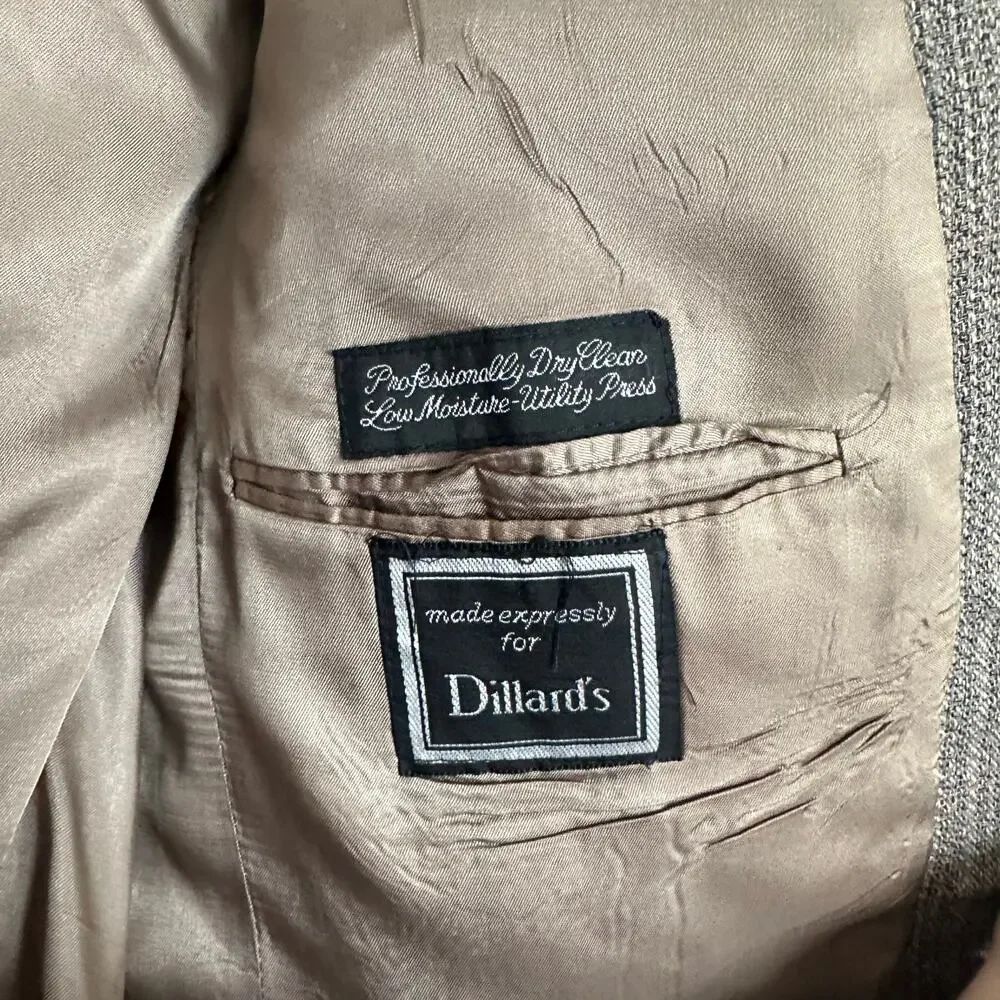 Vintage Christian Dior Monsieur (46R) Brown Tweed Wool Blazer Quiet Luxury